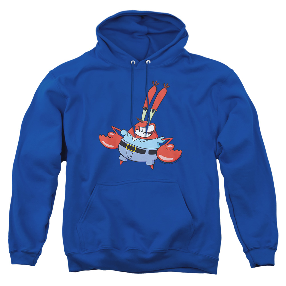 NICK452-AFTH-2 Spongebob Mr. Krabby Adult Pullover Hoodie, Royal - Medium