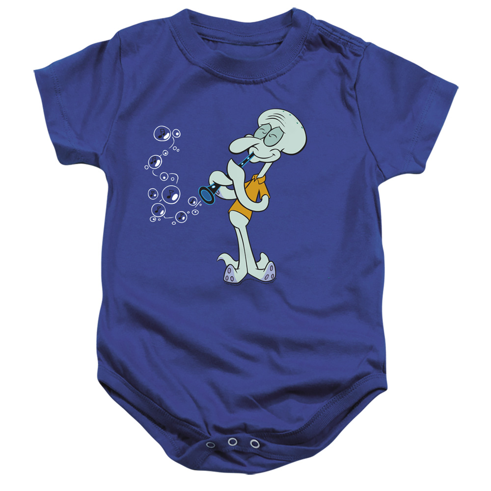 NICK453-SS-2 Spongebob Squidwards Clarinet Infant Snapsuit, Royal - Medium - 12 Month