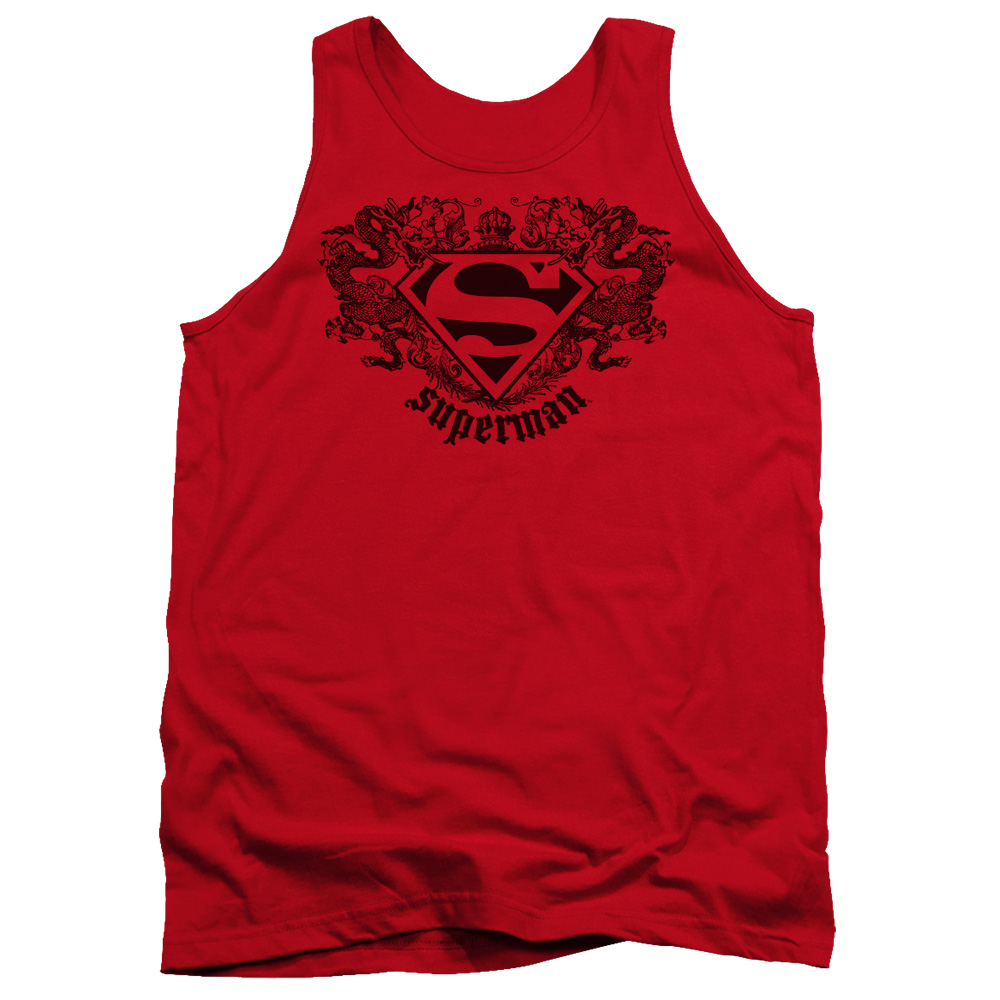 SM1690B-TK-2 Superman Dragon Adult Tank Top, Red - Medium