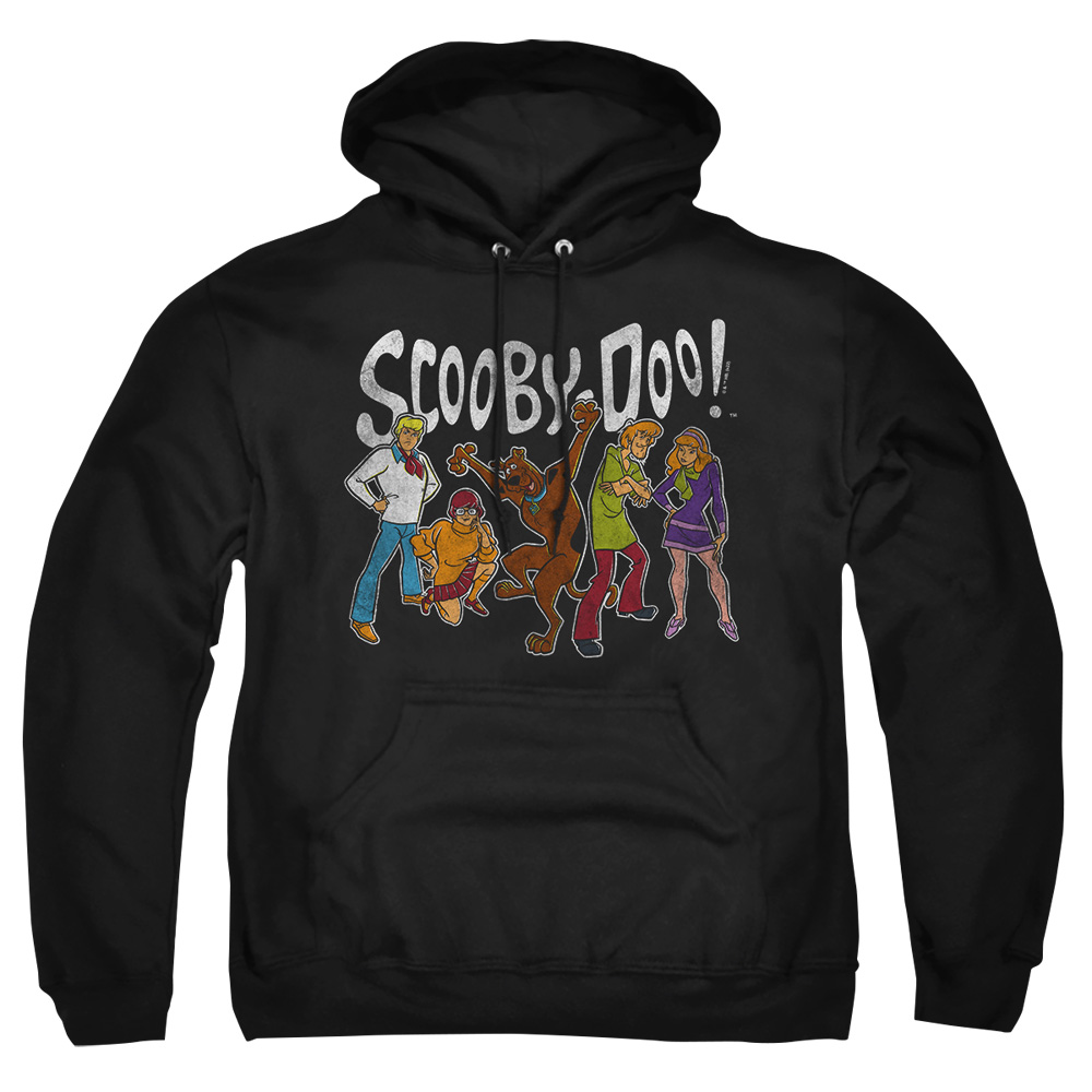 SD495-AFTH-5 Scooby Doo Gang Adult Pullover Hoodie, Black - 2X