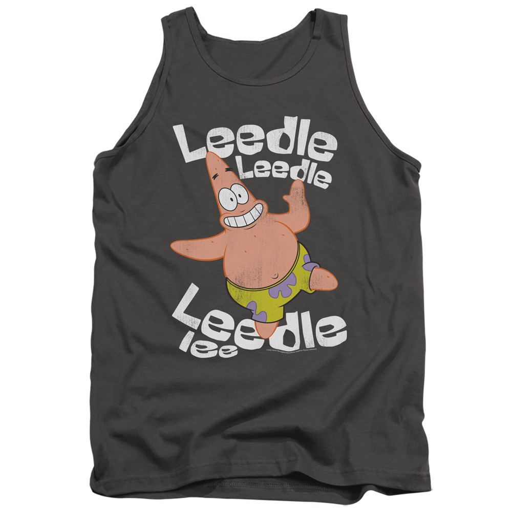 NICK504-TK-2 Spongebob Singing Patrick Adult Tank Top, Charcoal - Medium