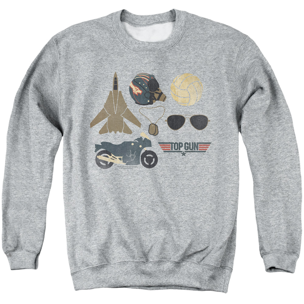 PAR547-AS-2 Top Gun Items Adult Crewneck Sweatshirt, Athletic Heather - Medium