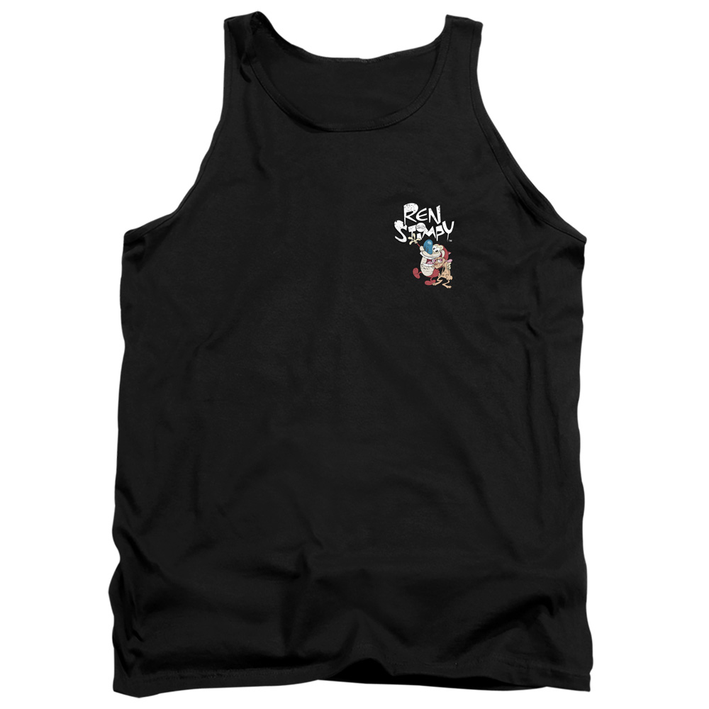 NICK223-TK-2 Ren & Stimpy Warhol Adult Tank Top, Black - Medium