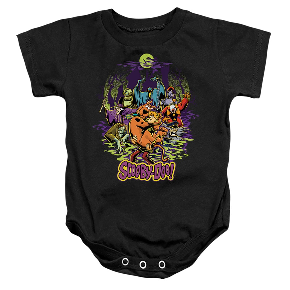 SD402-SS-4 Scooby-Doo & Shaggy Chased By Monsters Infant Snapsuit, Black - Extra Large - 24 Month