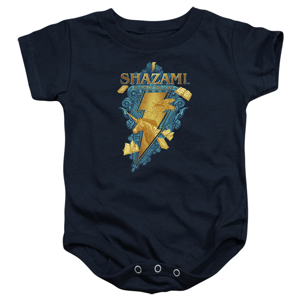 SHZM158-SS-1 Shazam Fury of The Gods Big Blue Seal Infant Snapsuit, Navy - Small - 6 Month