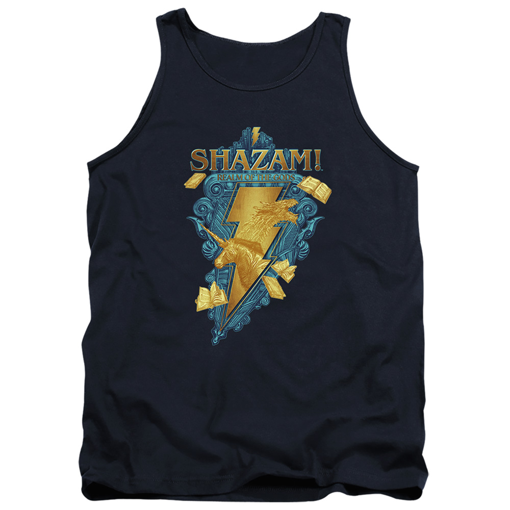 SHZM158-TK-3 Shazam Fury of The Gods Big Blue Seal Adult Tank Top, Navy - Large