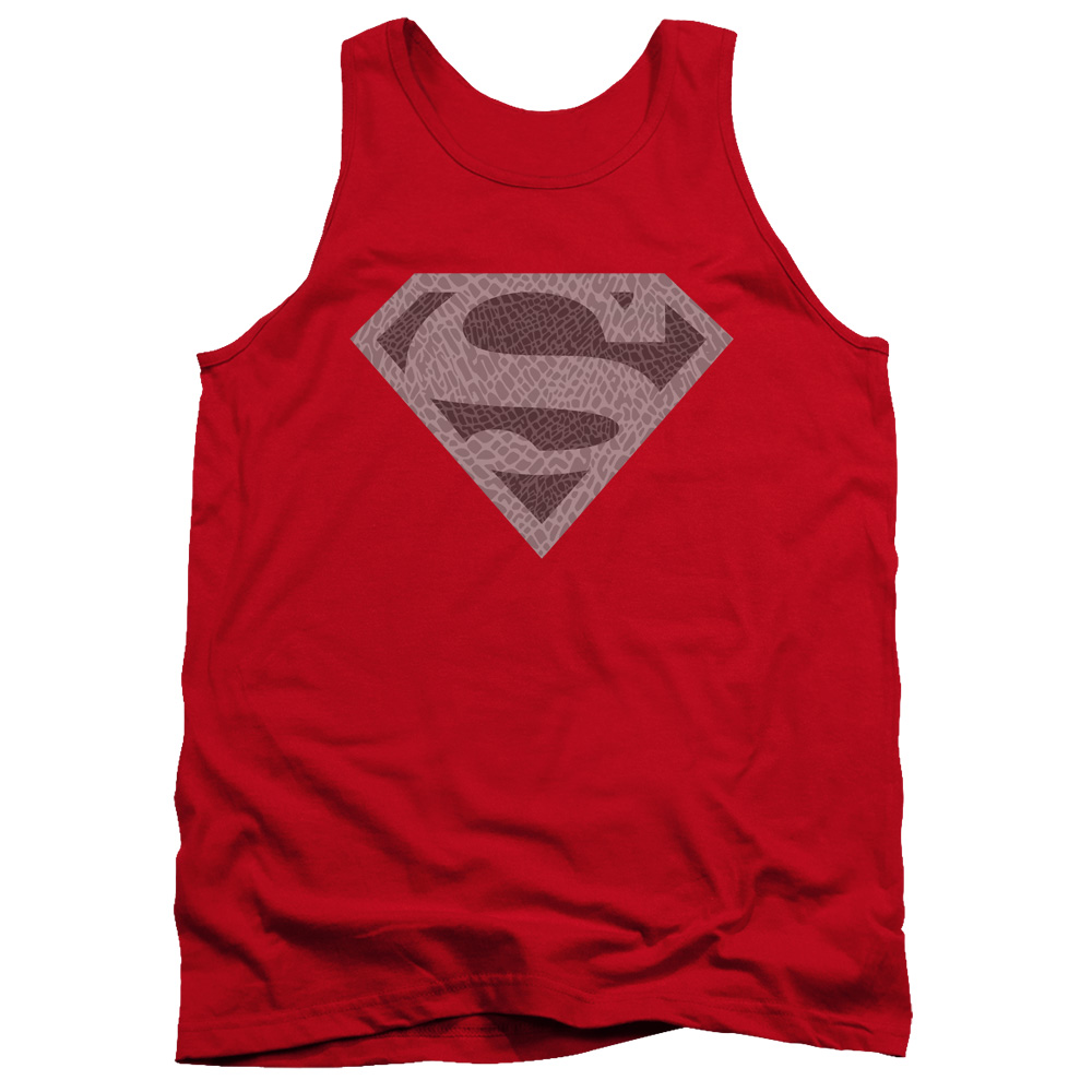 SM2350-TK-5 Superman Elephant Shield Adult Tank Top, Red - 2X