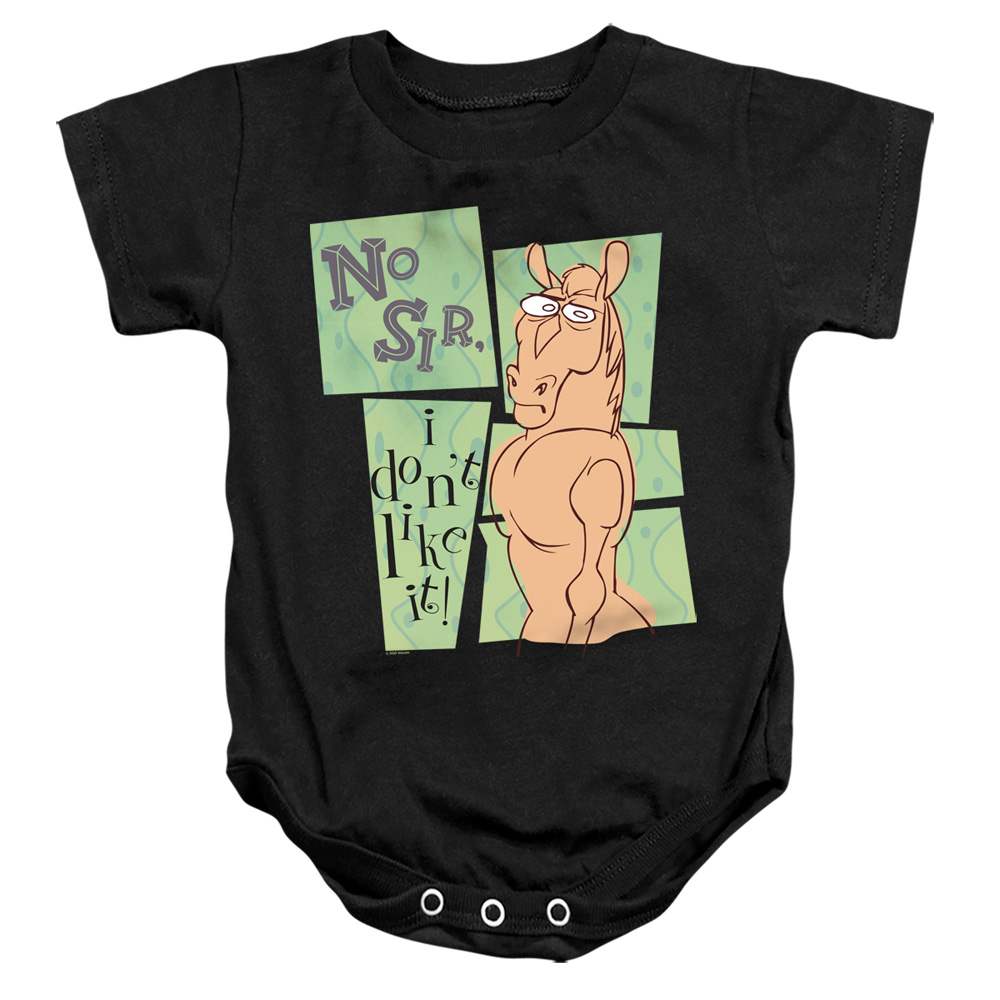 NICK262-SS-4 Ren & Stimpy No Sir I Dont Like It Infant Snapsuit, Black - Extra Large - 24 Month