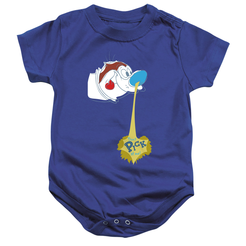 NICK264-SS-4 Ren & Stimpy Dont Pick At Me Infant Snapsuit, Royal - Extra Large - 24 Month