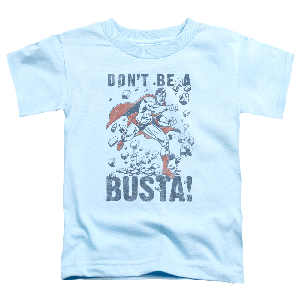 SM1925-TT-2 Superman Busta Toddler Short Sleeve T-Shirt, Light Blue - Medium 3T