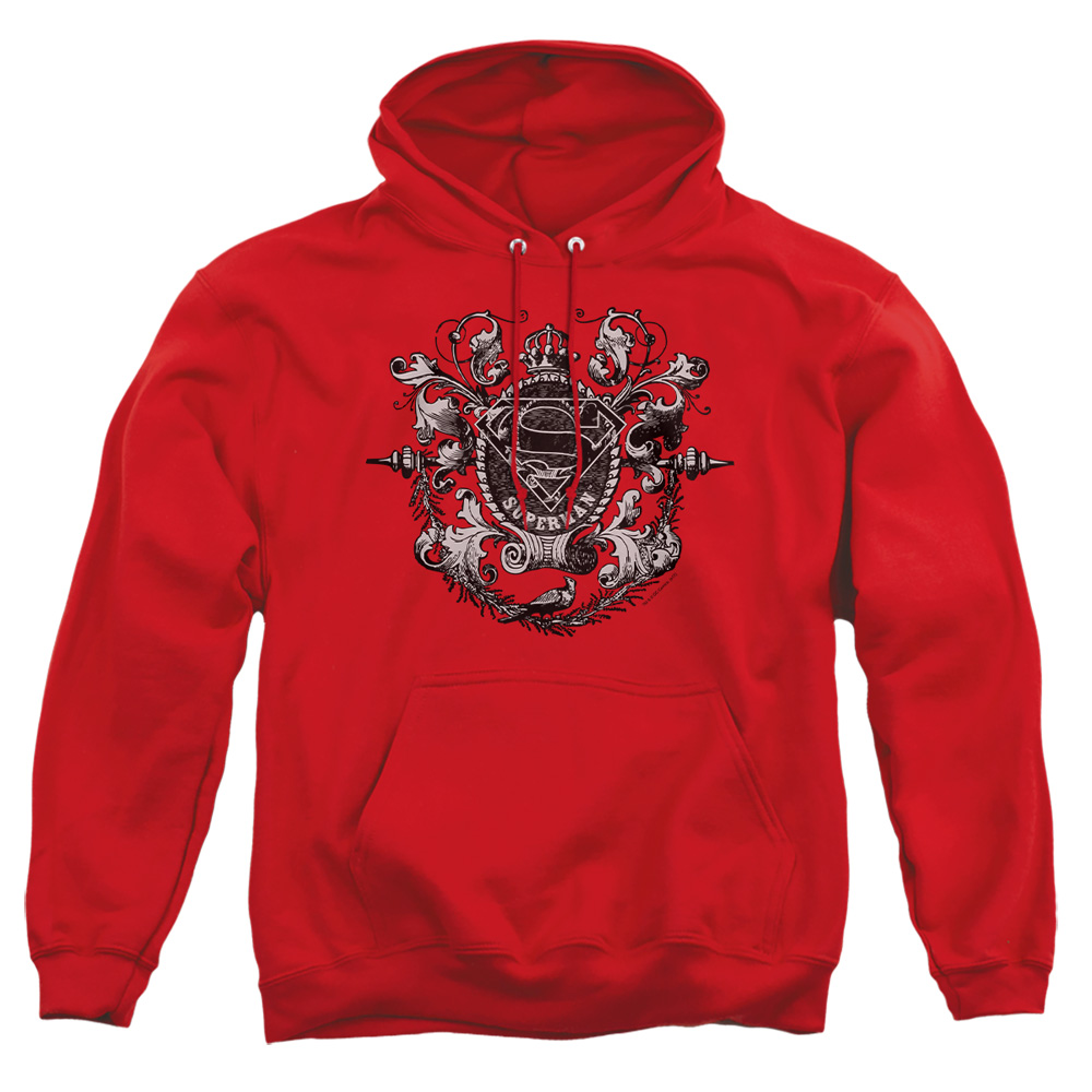 SM1696-AFTH-5 Superman All Hail Adult Pullover Hoodie, Red - 2X
