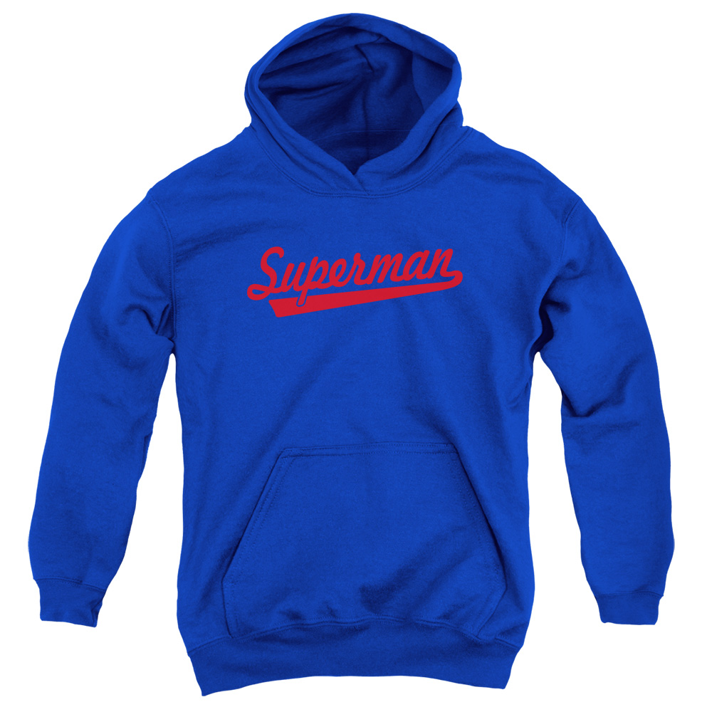 SM1904-YFTH-2 Superman S Tail Youth Hooded Sweatshirt, Royal - Medium