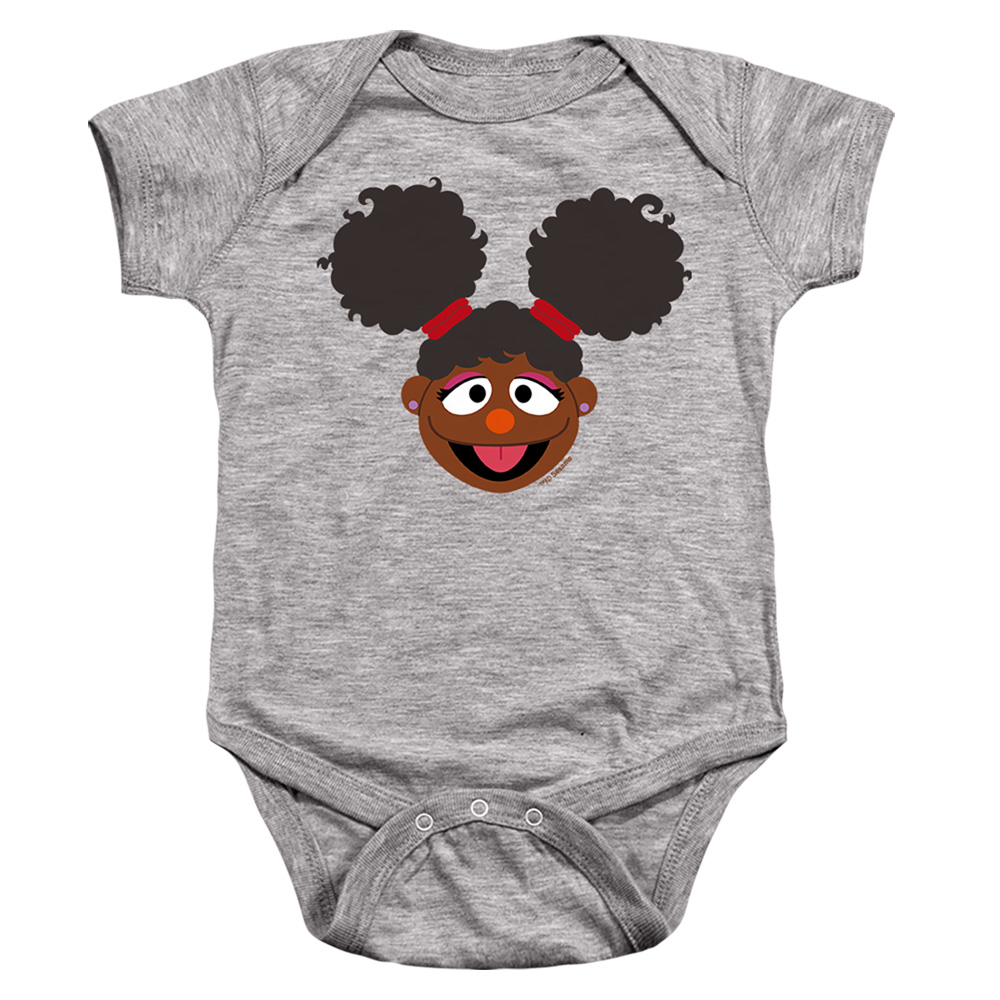 SST708-SS-2 Sesame Street Gabrielle Face Infant Snapsuit, Athletic Heather - Medium - 12 Month