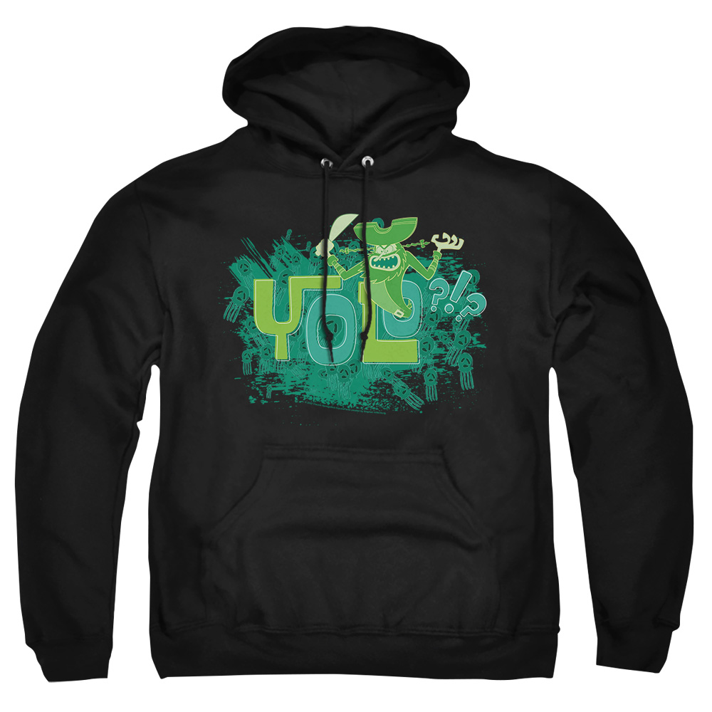 NICK358-AFTH-4 Spongebob Yolo Adult Pullover Hoodie, Black - Extra Large