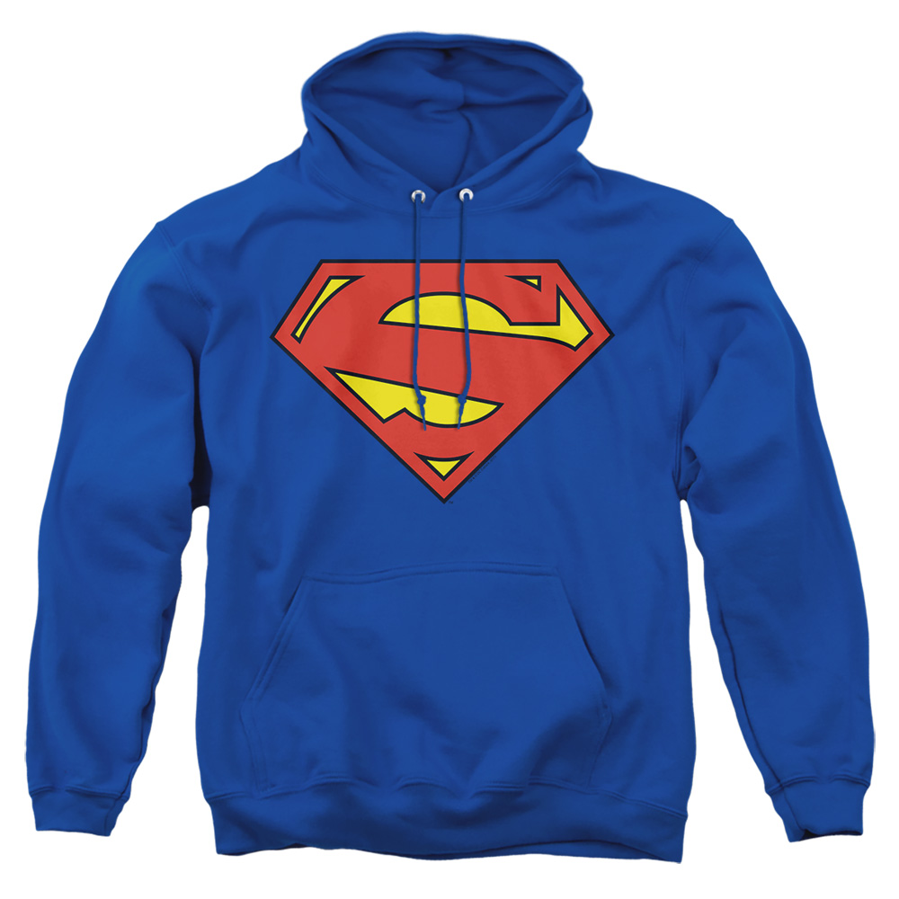 SM1921-AFTH-5 Superman 52 Shield Adult Pullover Hoodie, Royal - 2X