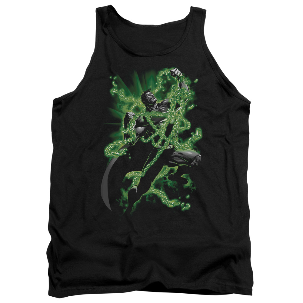 SM1885-TK-4 Superman Kryptonite Chains Adult Tank Top, Black - Extra Large