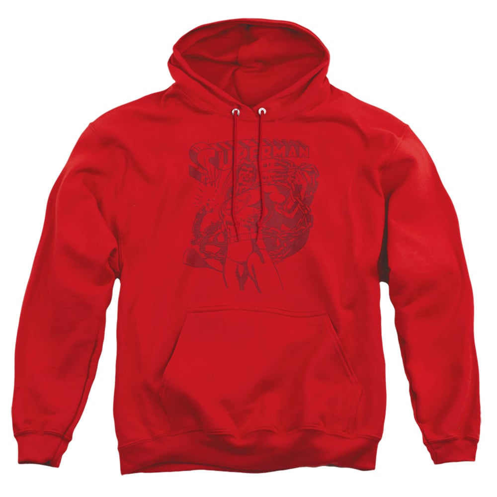 SM2206-AFTH-5 Superman Code Red Adult Pullover Hoodie, Red - 2X