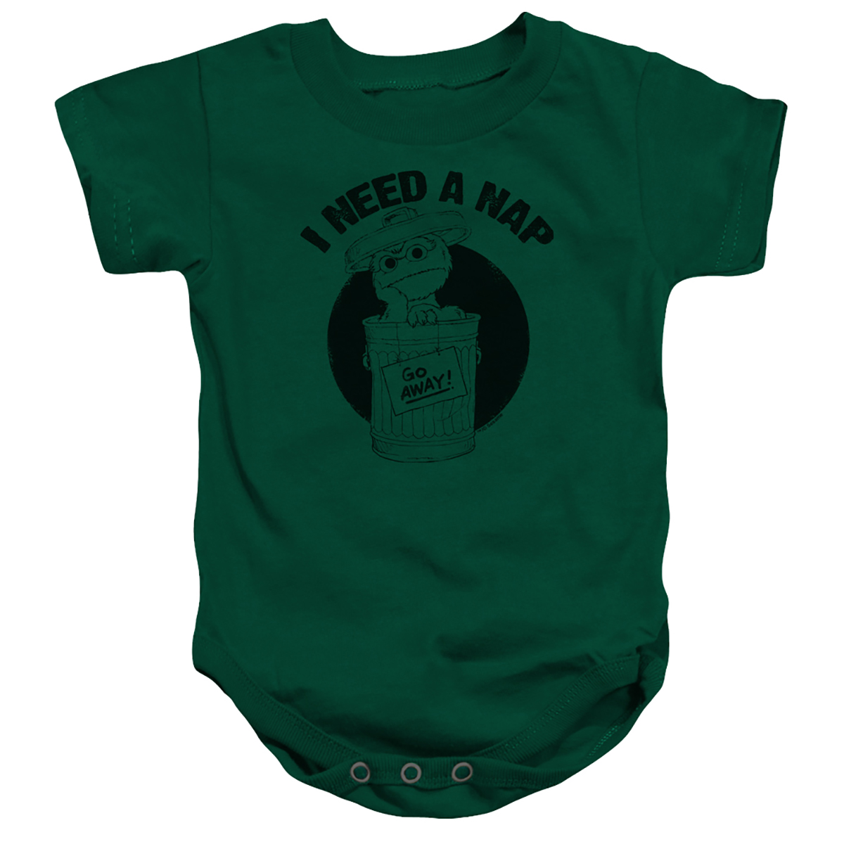 SST253-SS-3 Sesame Street I Need A Nap Infant Snapsuit, Kelly Green - Large - 18 Month