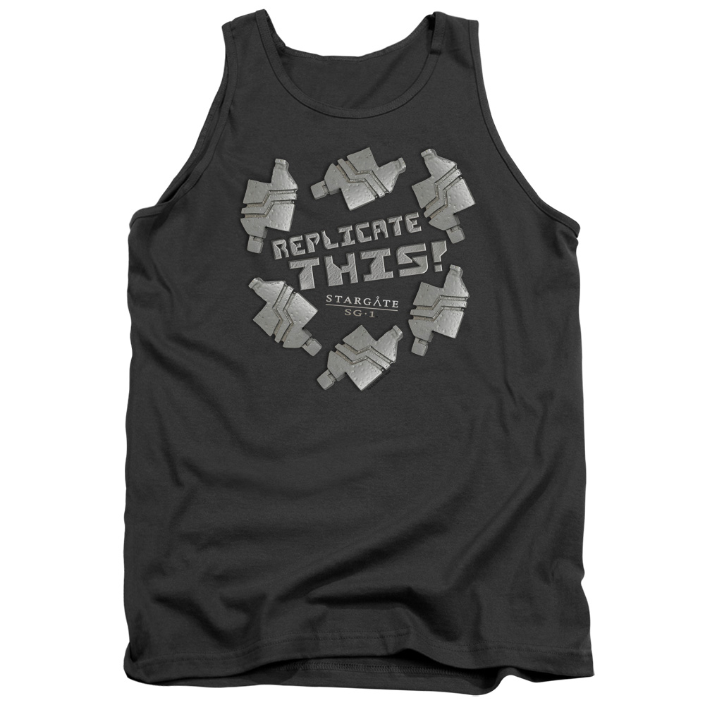 SG156-TK-2 SG1 Replicate This Adult Tank Top, Charcoal - Medium