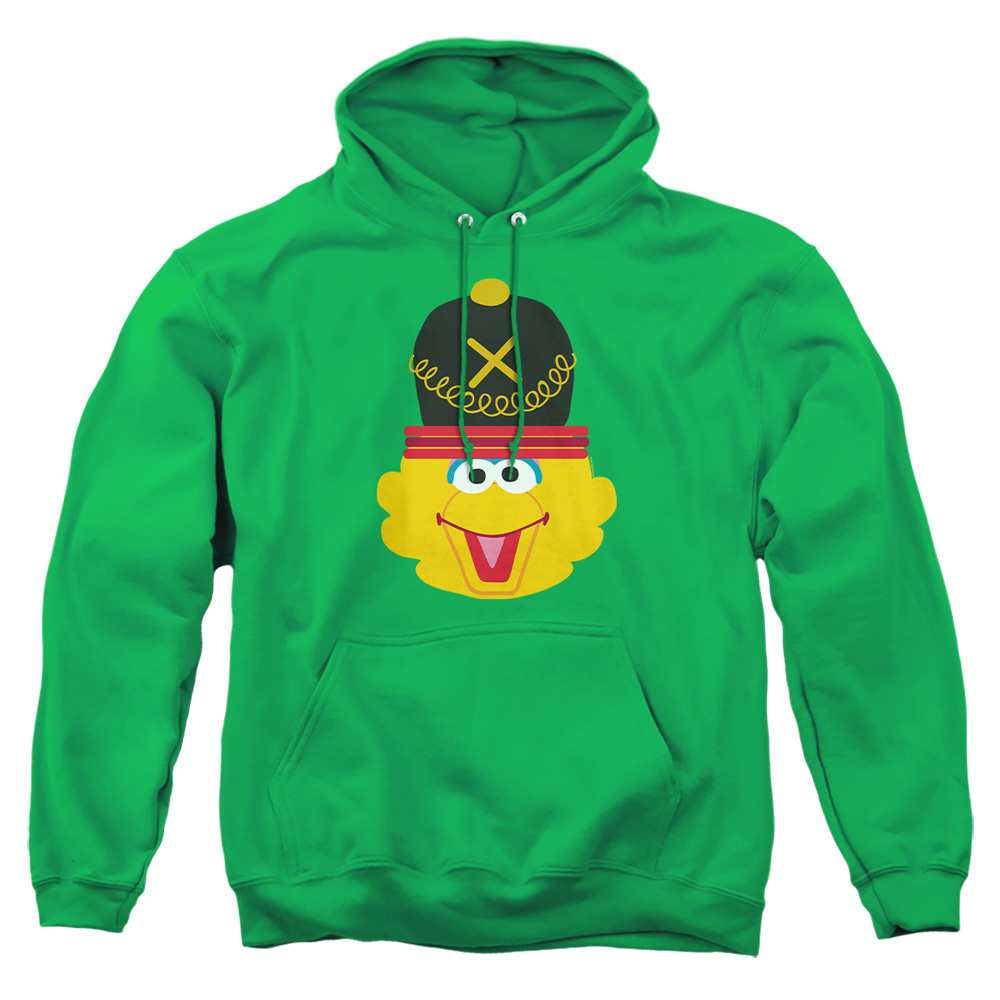 SST10080-AFTH-3 Sesame Street Christmas Nutcracker Big Bird Adult Pullover Hoodie, Kelly Green - Large