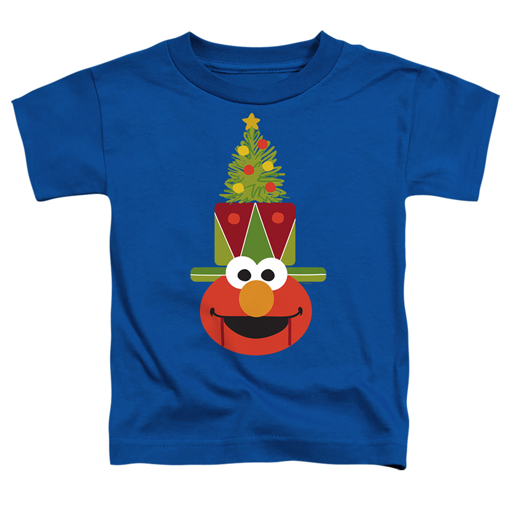 SST10077-TT-3 Sesame Street Christmas Nutcracker Elmo Toddler Short Sleeve T-Shirt, Royal - Large 4T