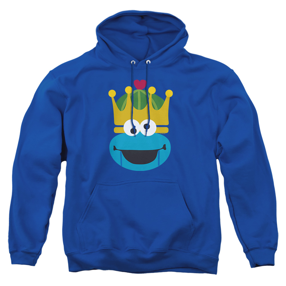 SST10079-AFTH-4 Sesame Street Christmas Nutcracker Cookie Monster Adult Pullover Hoodie, Royal - Extra Large