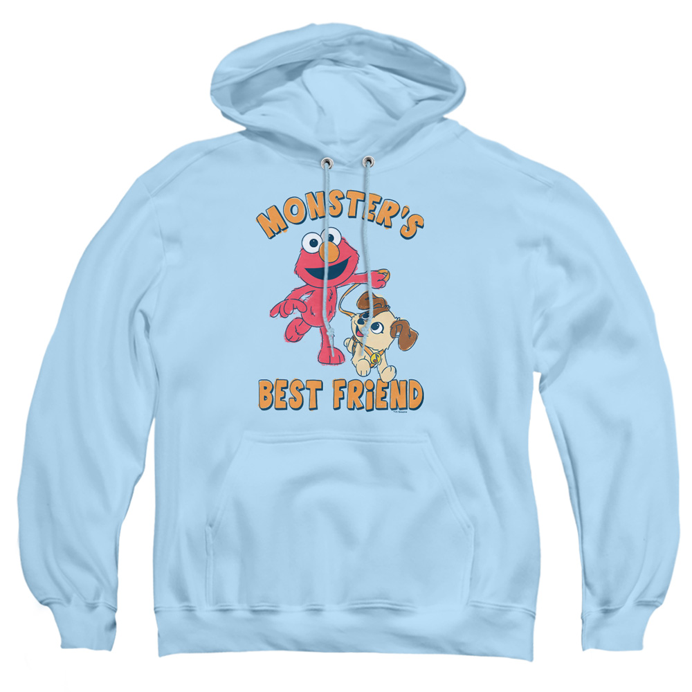 SST560-AFTH-2 Sesame Street Furry Friends Forever Monsters Best Friend Adult Pullover Hoodie, Light Blue - Medium