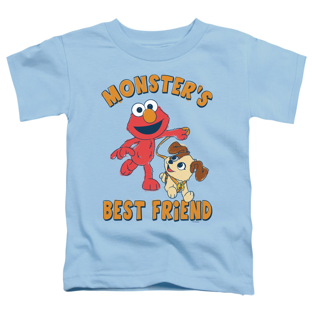 SST560-TT-3 Sesame Street Furry Friends Forever Monsters Best Friend Toddler Short Sleeve T-Shirt, Light Blue - Large 4T