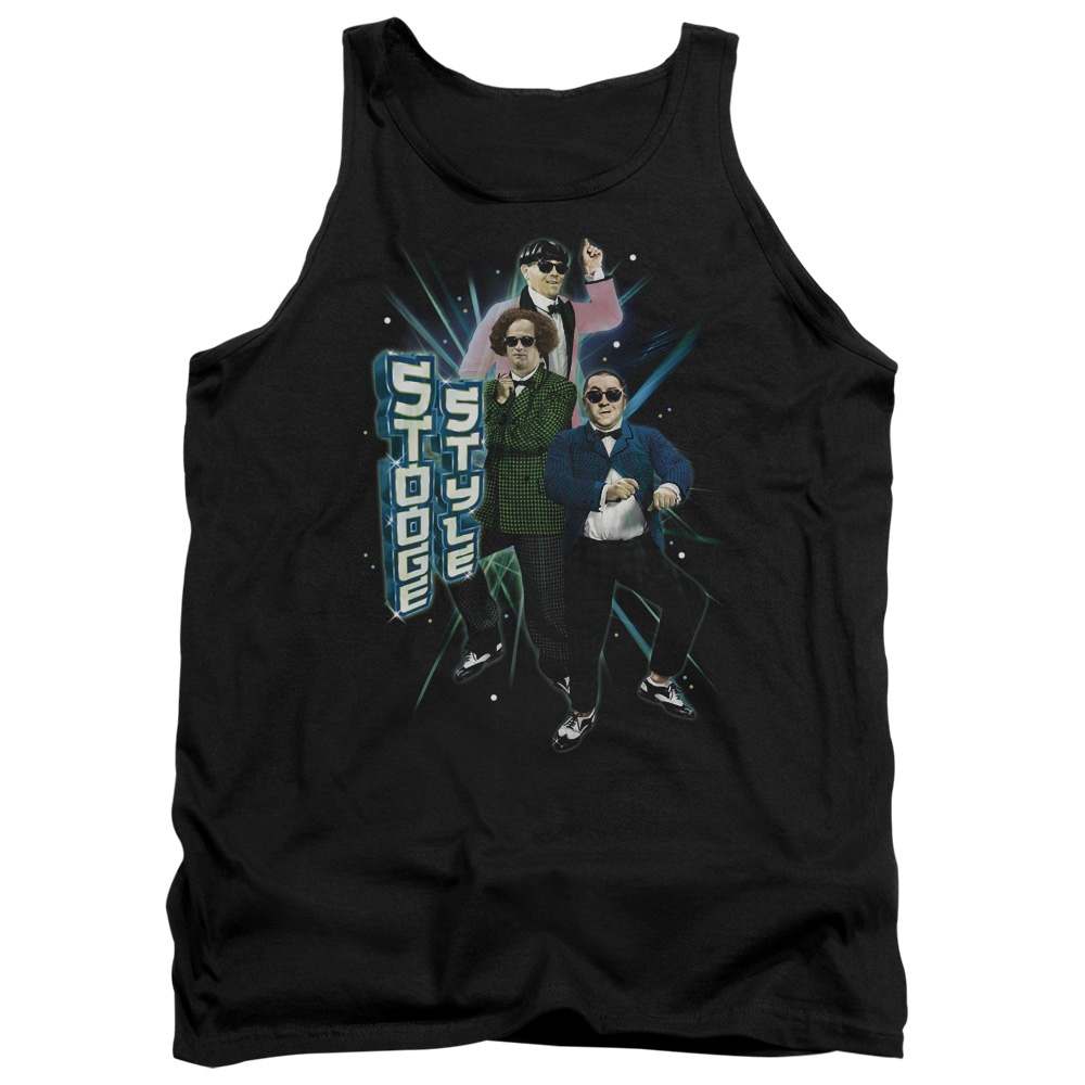 TTS135-TK-2 Three Stooges Stooge Style Adult Tank Top, Black - Medium