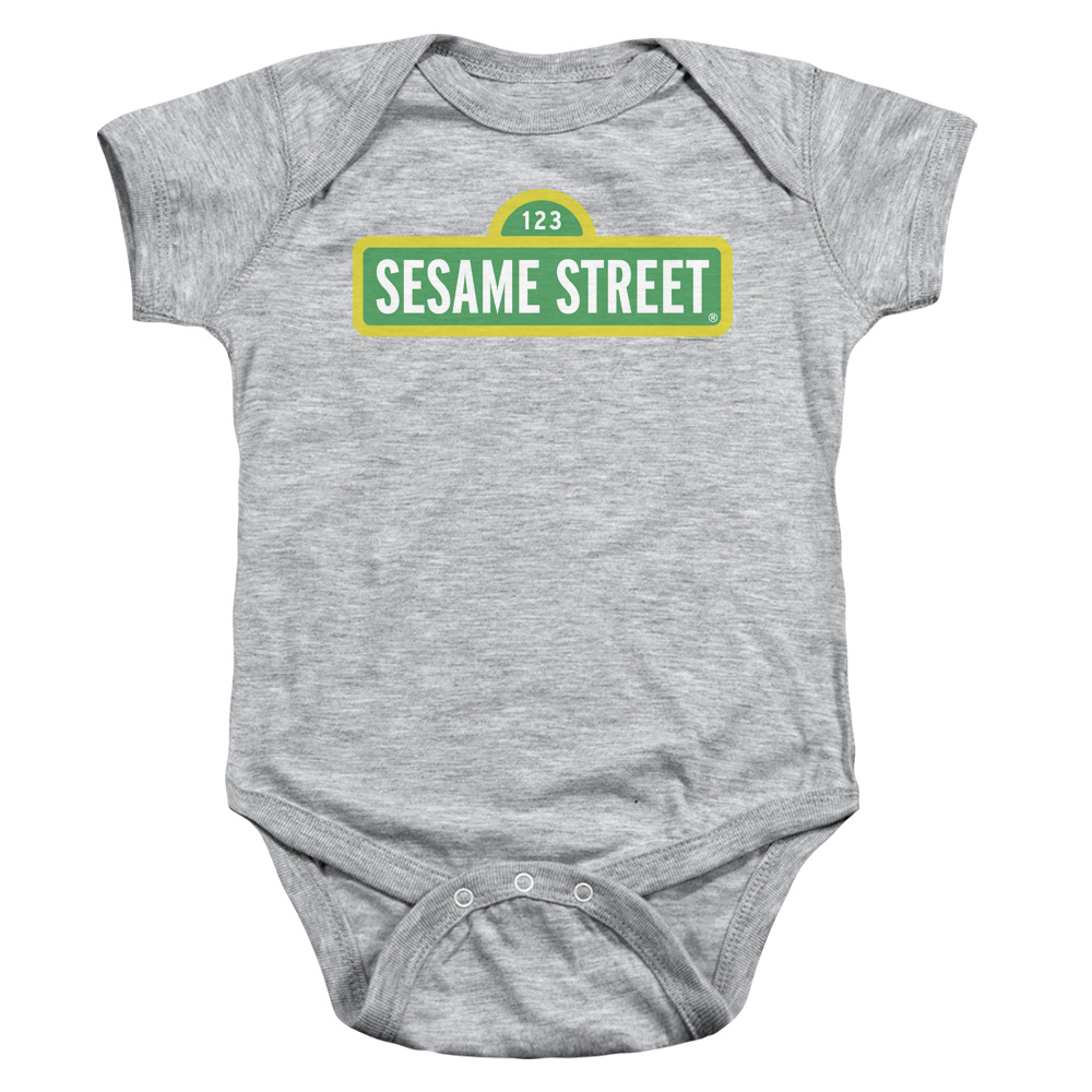 SST100B-SS-2 Sesame Street Logo Infant Snapsuit, Athletic Heather - Medium - 12 Month