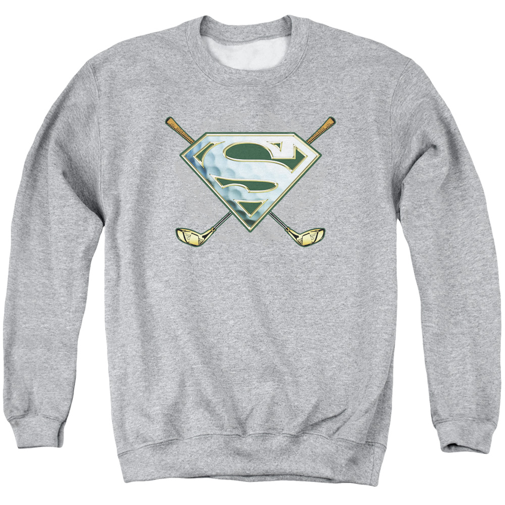 SM1459-AS-2 Superman Fore Adult Crewneck Sweatshirt, Athletic Heather - Medium
