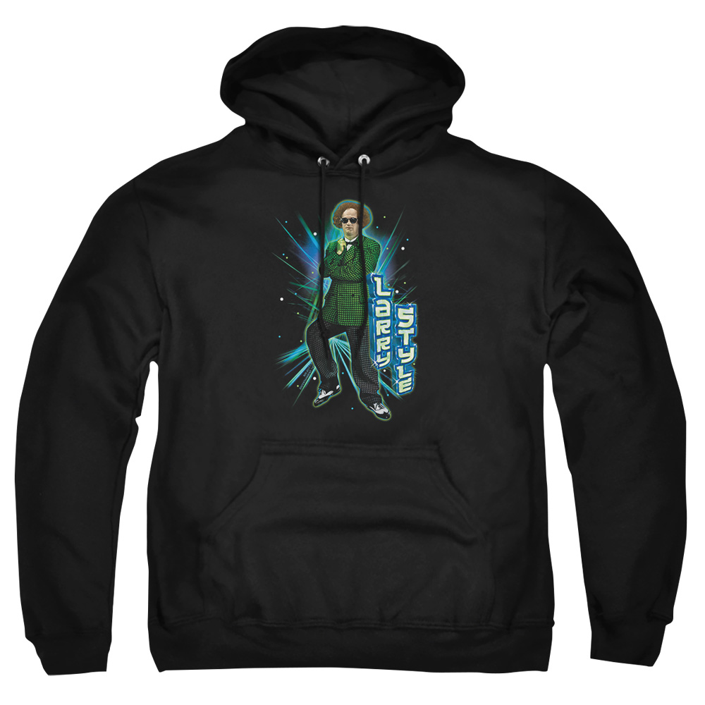 TTS133-AFTH-2 Three Stooges Larry Style Adult Pullover Hoodie, Black - Medium