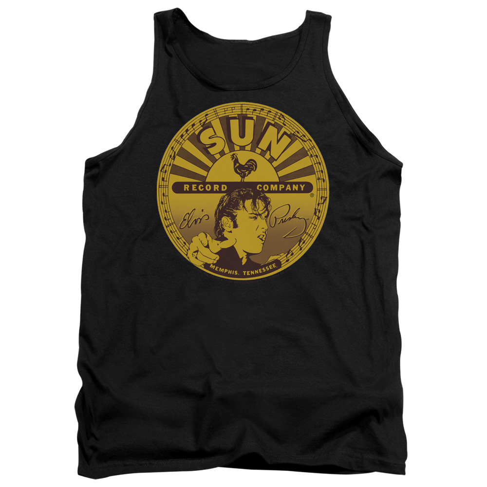 SUN100B-TK-1 Sun Elvis Full Label Adult Tank Top, Black - Small