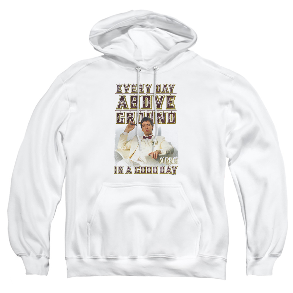 UNI675-AFTH-5 Scarface Above Ground Adult Pullover Hoodie, White - 2X