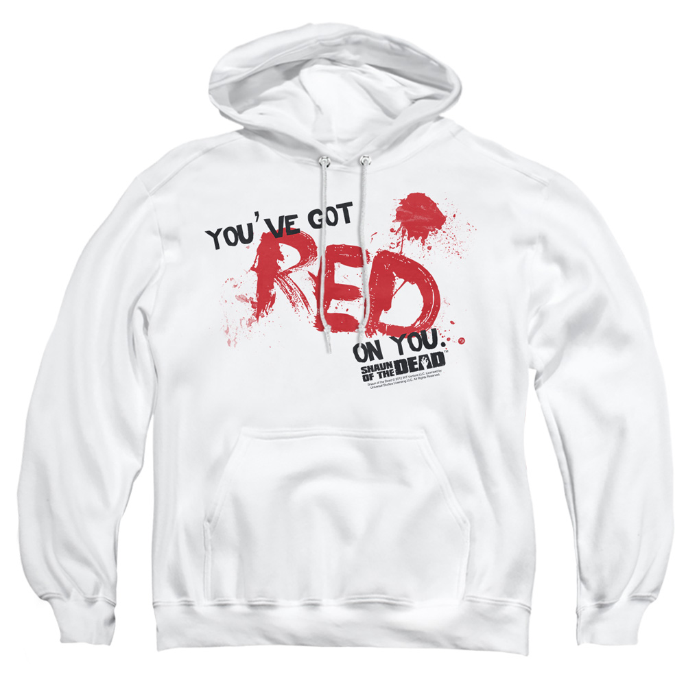 UNI386-AFTH-4 Shaun of The Dead Red On You Adult Pullover Hoodie, White - Extra Large