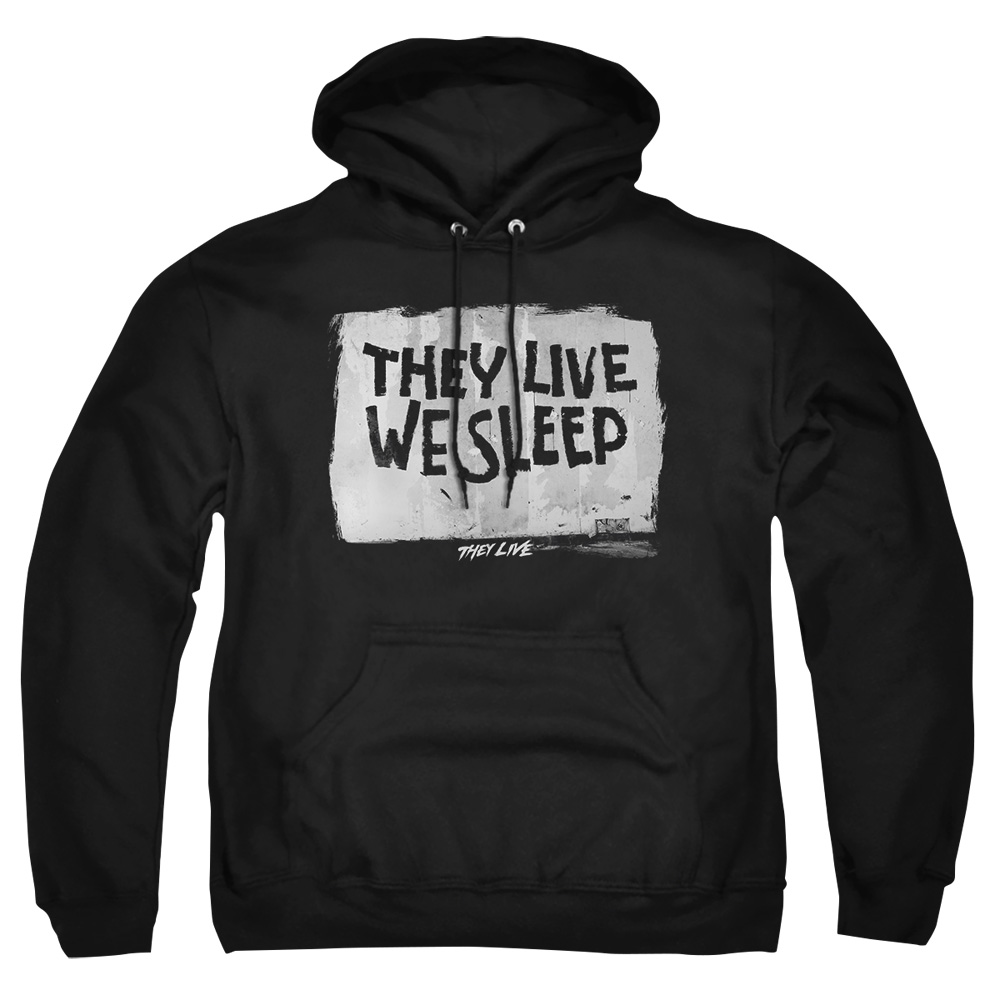 UNI610-AFTH-5 They Live We Sleep Adult Pullover Hoodie, Black - 2X