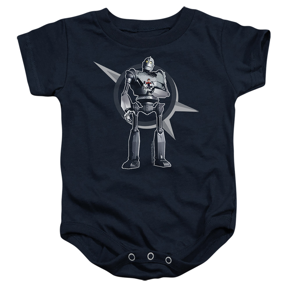 WBM806-SS-2 The Iron Giant A Boy & His Robot Infant Snapsuit, Navy - Medium - 12 Month