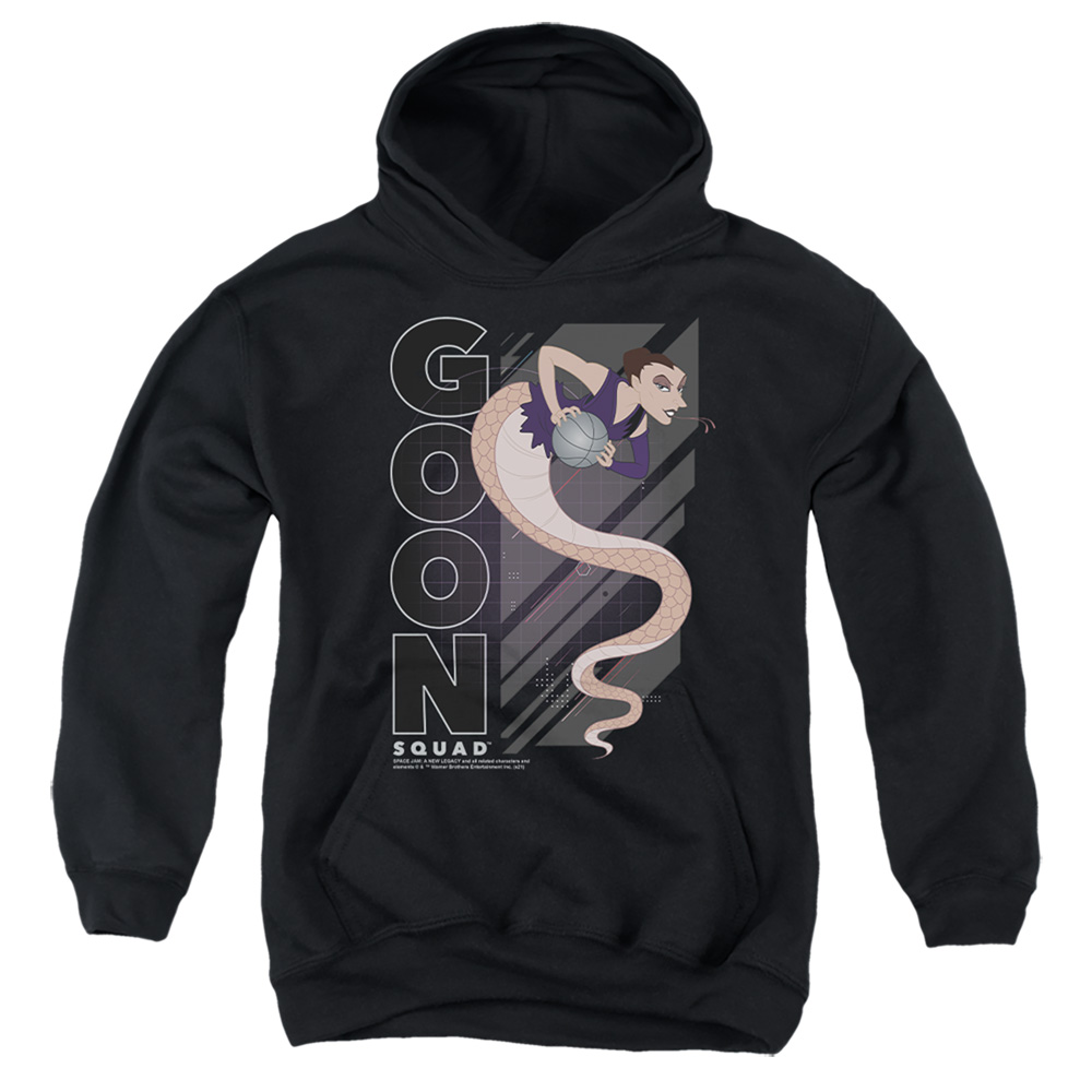 WBM1612-YFTH-4 Space Jam 2 White Mamba Youth Hooded Sweatshirt, Black - Extra Large