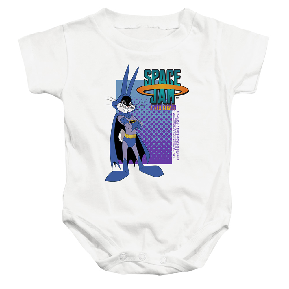 WBM1617-SS-4 Space Jam 2 Bugs Batman Infant Snapsuit, White - Extra Large - 24 Month