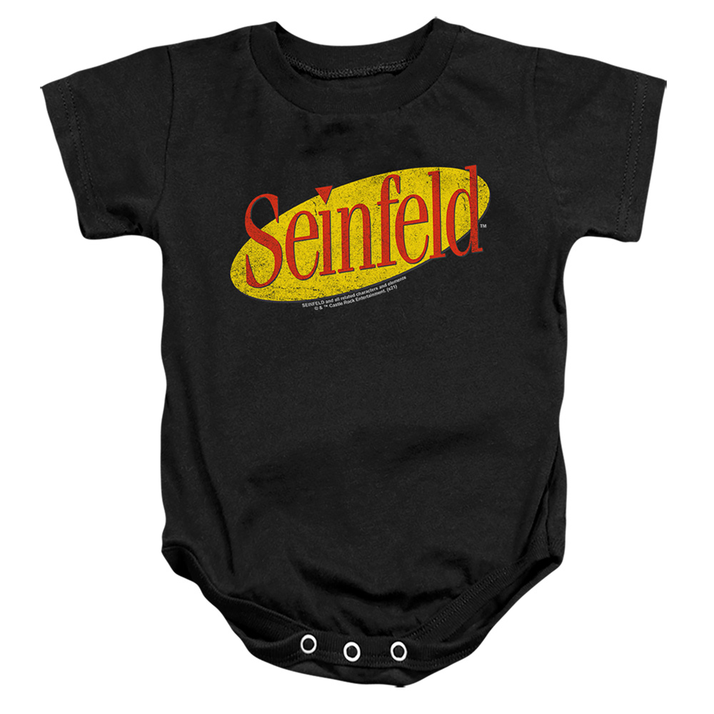WBT1213-SS-2 Seinfeld Logo Infant Snapsuit, Black - Medium - 12 Month