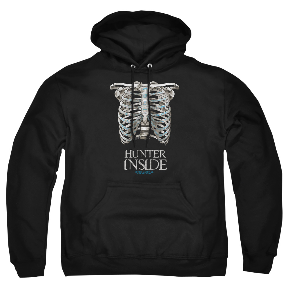 WBT691-AFTH-4 Supernatural Hunter Inside Adult Pullover Hoodie, Black - Extra Large