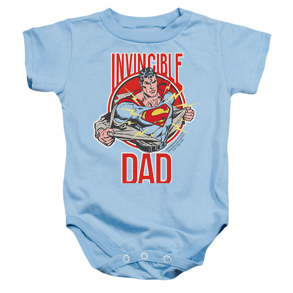 SM2794-SS-4 Superman Invincible Dad Infant Snapsuit, Light Blue - Extra Large - 24 Month