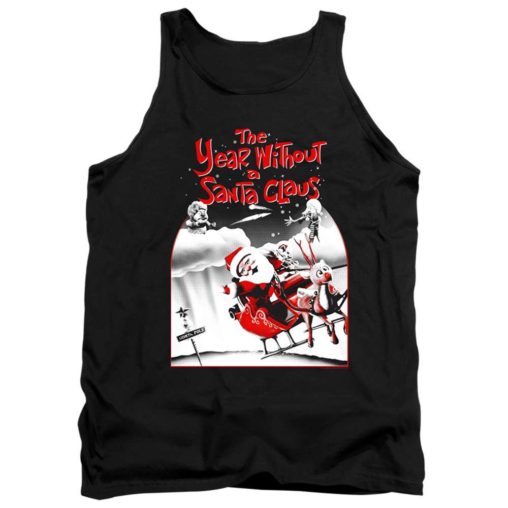 WBT710B-TK-3 The Year Without A Santa Claus Poster Adult Tank Top, Black - Large