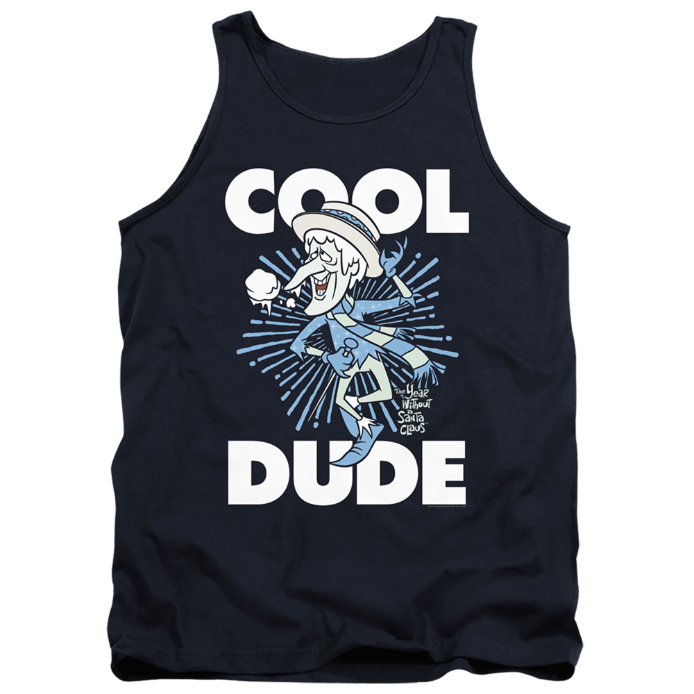 WBT714B-TK-3 The Year Without A Santa Claus Cool Dude Adult Tank Top, Navy - Large