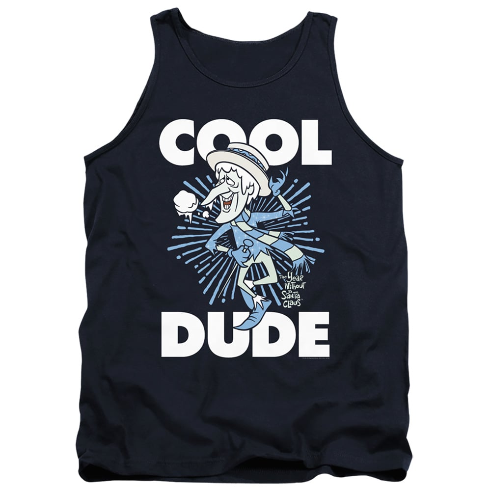 WBT714B-TK-4 The Year Without A Santa Claus Cool Dude Adult Tank Top, Navy - Extra Large