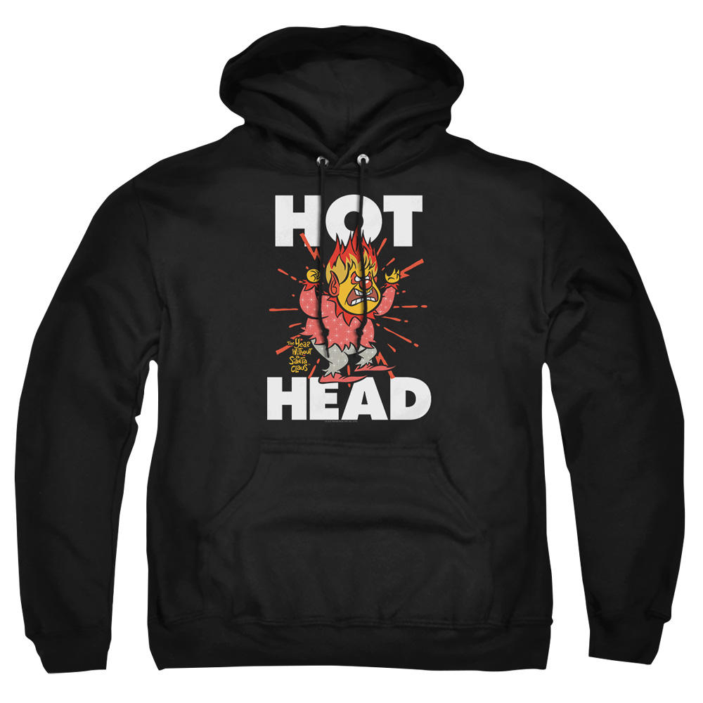 WBT713-AFTH-7 The Year Without A Santa Claus Hot Head Adult Pullover Hoodie, Black - 4X