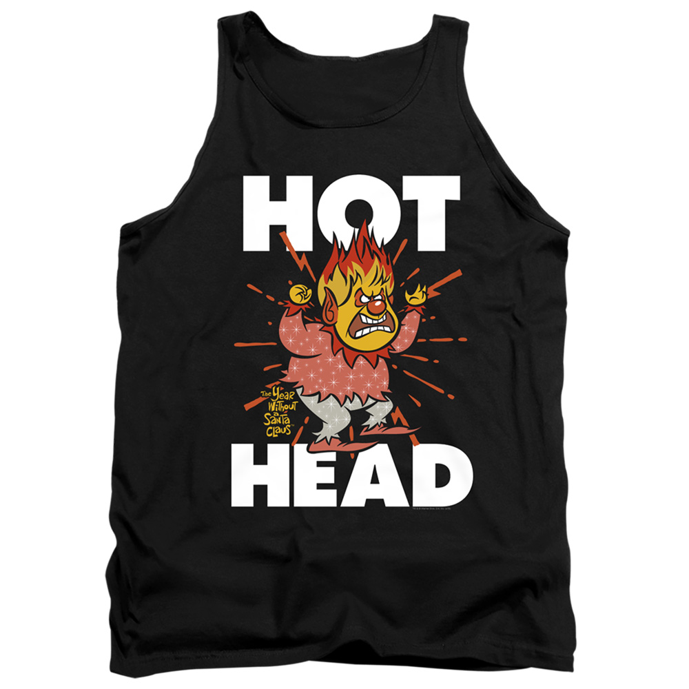 WBT713-TK-4 The Year Without A Santa Claus Hot Head Adult Tank Top, Black - Extra Large