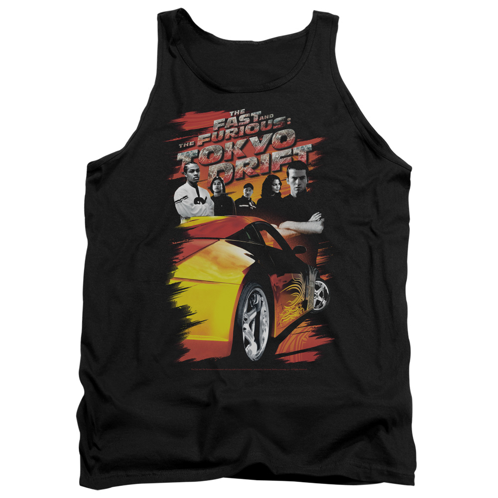 UNI253-TK-2 Tokyo Drift Drifting Crew Adult Tank Top, Black - Medium
