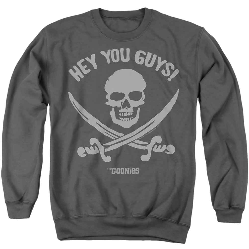 WBM1488-AS-5 The Goonies The Hey You Guys Adult Crewneck Sweatshirt, Charcoal - 2X