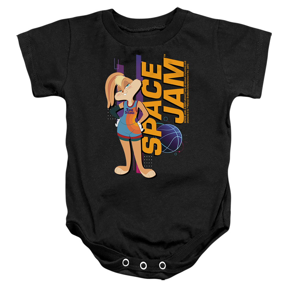 WBM1589-SS-3 Space Jam 2 Lola Standing Infant Snapsuit, Black - Large - 18 Month